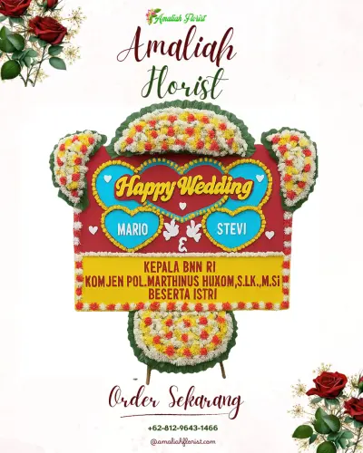 Karangan Papan Bunga Pernikahan di Campakamulya